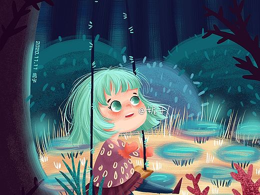 兒童插畫(huà)|靜夜（個(gè)人主頁(yè)-ZNDg5NDIyNDA=） - 繪本 - 站酷設(shè)計(jì)師妮子T原創(chuàng)素材 - 站酷ZCOOL