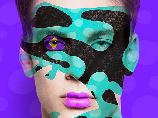 一组动物时尚插画