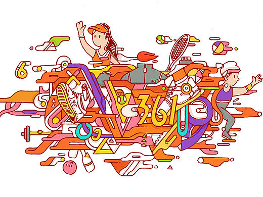 361度天猫环保袋插画