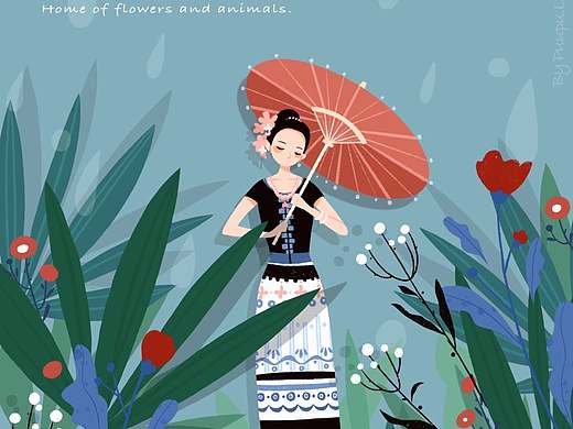 近期插画合集-剪纸云南