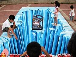 “冰川润油”3D立体画，街头3D立体画，杜涛“金盛博创”团队3D立体画