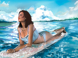 夏日限定｜沖浪的女孩厚涂