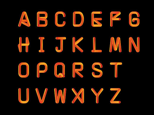 混合效果立体英文字体设计