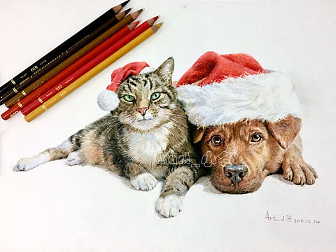 彩铅作品——圣诞