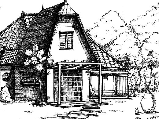绘画建筑线稿（樱花针管）