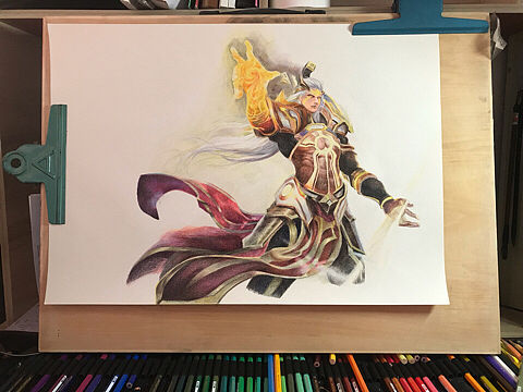 彩铅画—后羿（个人主页-ZNDEwMjQyOTY=） - 绘画 - 站酷设计师萌圈圈原创素材 - 站酷ZCOOL