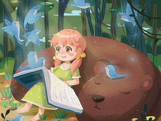 原创儿插练习-奇幻森林场景