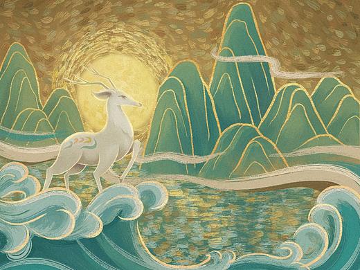 【肆染】国风·九色鹿·表盘