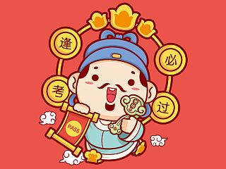 送姜钱包卡通形象设计