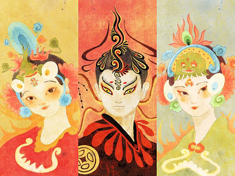 马勺脸谱拟人像