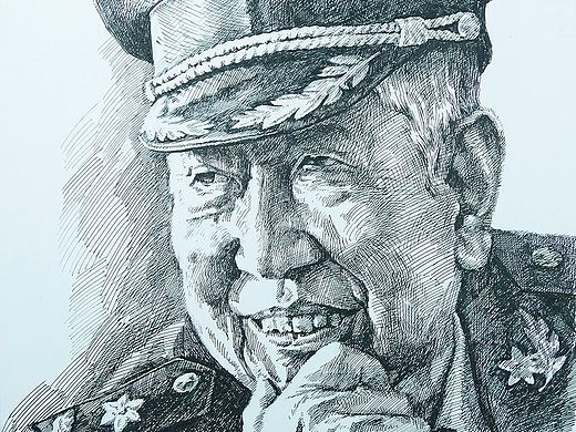 中性笔画人物素描