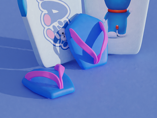 Blender春日创作打卡第五天 沙滩鞋和冲浪板