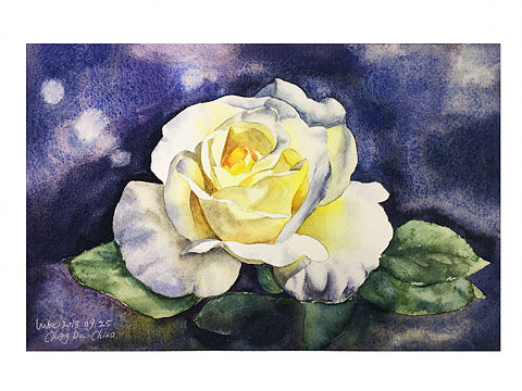 月季（个人主页-ZMzA0MTc5NzY=） - 绘画 - 站酷设计师路加水彩原创素材 - 站酷ZCOOL