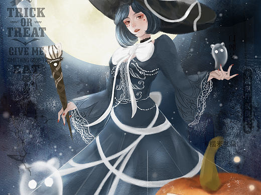 万圣节🎃（个人主页-ZNDMzMTE3Njg=） - 创作习作 - 站酷设计师画画的糯米原创素材 - 站酷ZCOOL