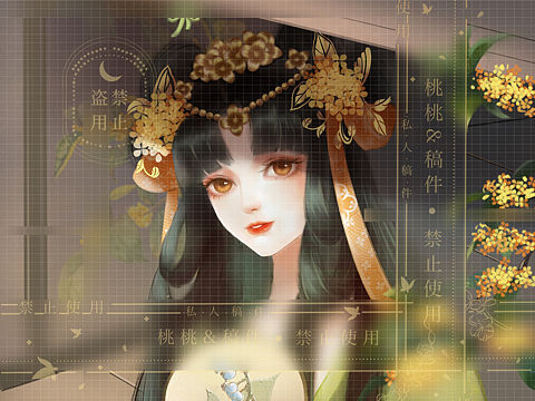 古风头像插画稿子