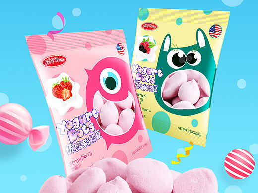 界界乐儿童宝宝酸奶溶豆包装设计海报