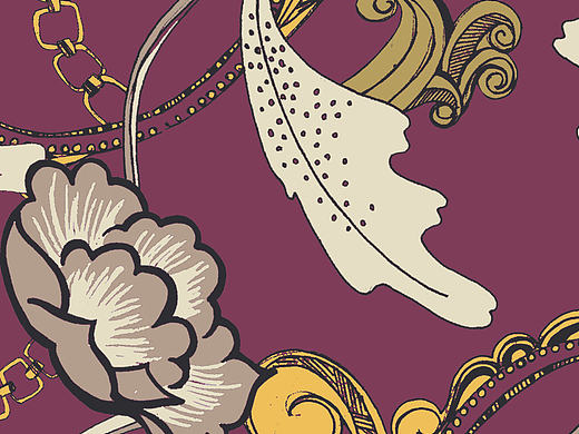 设计素材：异域风情花卉图案