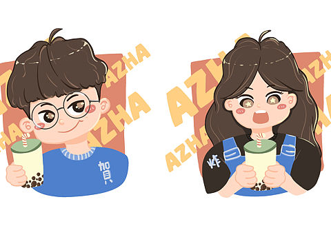 ipad procreate | 原创情侣Q版头像绘制