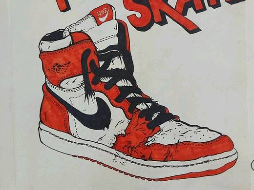 AJ1 插画  手绘