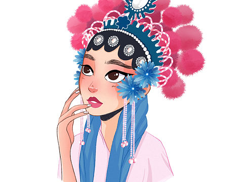 京剧头像插画
