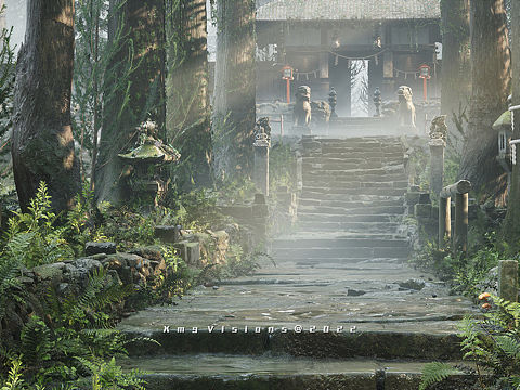 山林寺庙山门