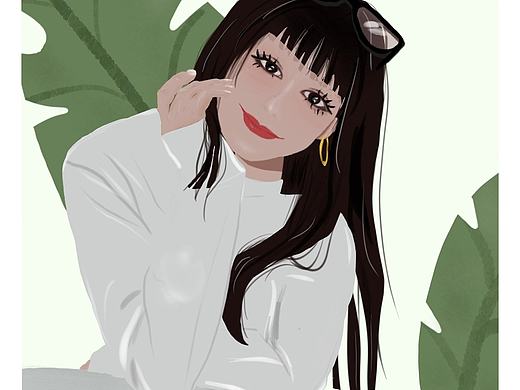 扁平风插画手绘头像