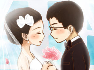 Q版結(jié)婚（個人主頁-ZNzI1MDgwNA==） - 單幅漫畫 - 站酷設計師Wx_小秀原創(chuàng)素材 - 站酷ZCOOL