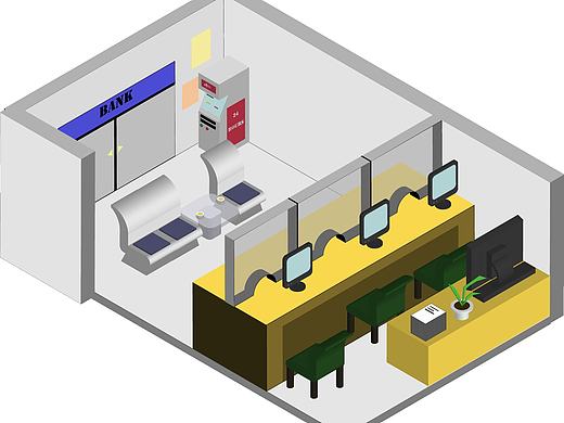 原创立体场景——银行（个人主页-ZMTk4Njc1NjQ=） - APP界面 - 站酷设计师Jeria原创素材 - 站酷ZCOOL