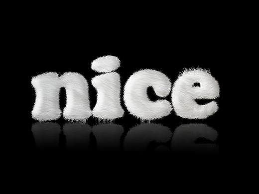 毛茸茸文字nice