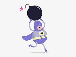 抱着炸药的小人  跑跑跑