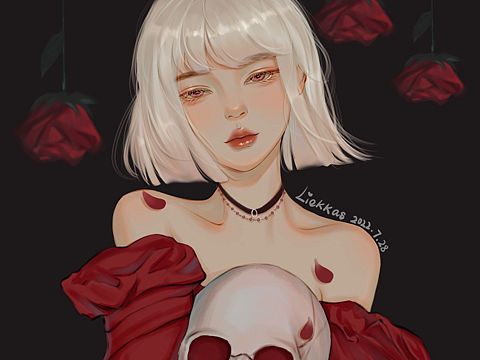 伪厚涂-玫瑰少女