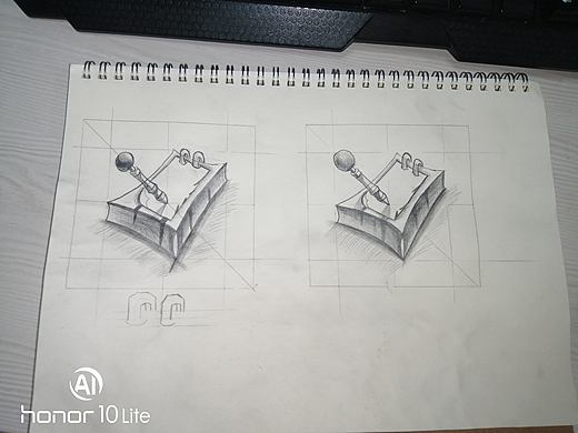 两点透视绘画作品