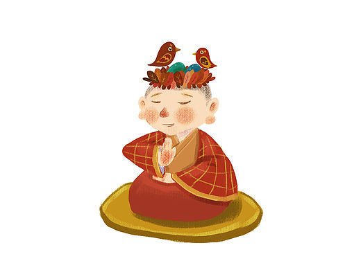 打坐的小和尚