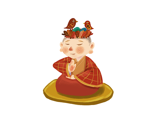 打坐的小和尚