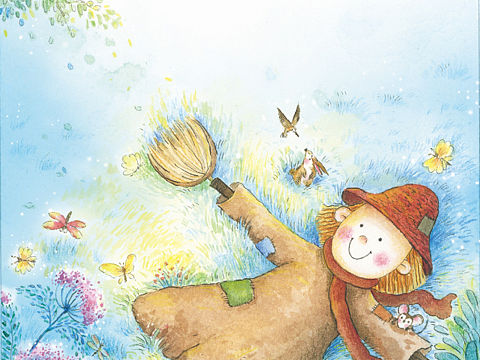 稻草人內(nèi)頁插圖（個人主頁-ZNDk2MTg0MTI=） - 兒童插畫 - 站酷設(shè)計師鍋鍋0白米原創(chuàng)素材 - 站酷ZCOOL