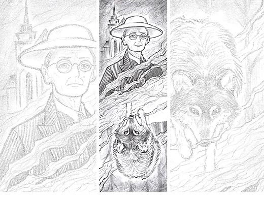 赫尔曼·黑塞《荒原狼》手绘书签（个人主页-ZNjc4MzQ4ODA=） - 艺术插画 - 站酷设计师海蒂Heidii原创素材 - 站酷ZCOOL