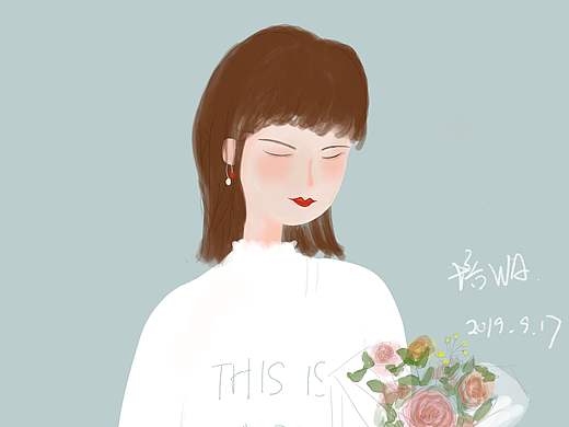 女孩插画（个人主页-ZMzQyMDg0MDA=） - 创作习作 - 站酷设计师肥大豆原创素材 - 站酷ZCOOL