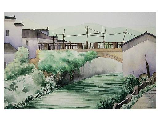 水彩--婺源