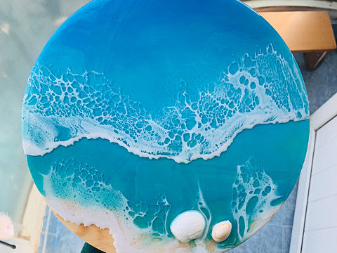 海洋海浪树脂画 创意工艺品画摆件