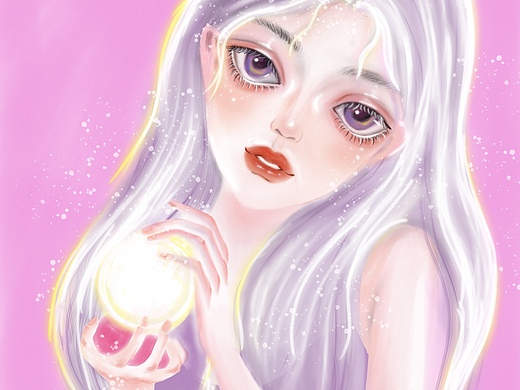 【板绘】水晶球女孩