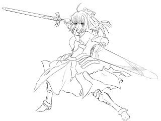 Saber Lily——临摹小练习（个人主页-ZNTE5MDY0MA==） - 其他动漫 - 站酷设计师啵比原创素材 - 站酷ZCOOL