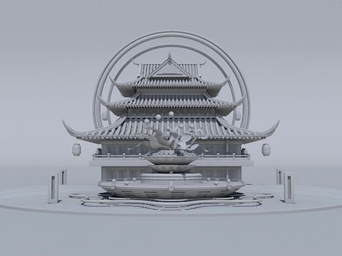C4D古建练习