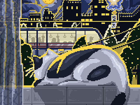 奶牛猫的窗台（个人主页-ZNTYxNzIwNDg=） - 像素画 - 站酷设计师月不明原创素材 - 站酷ZCOOL