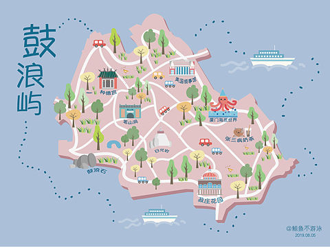 鼓浪屿手绘地图🛺