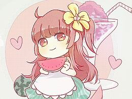 【原创夏日水果拟人q版系列纸胶带】