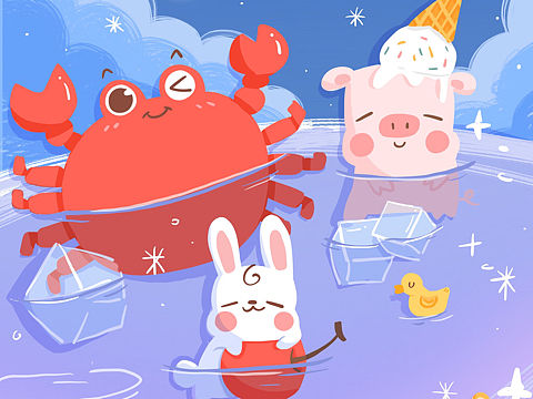 卷毛兔的星座插画