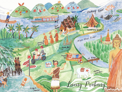 旅行手绘地图01/Luang Prabang