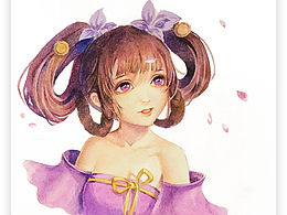 小喬-丁香結(jié)（水彩）