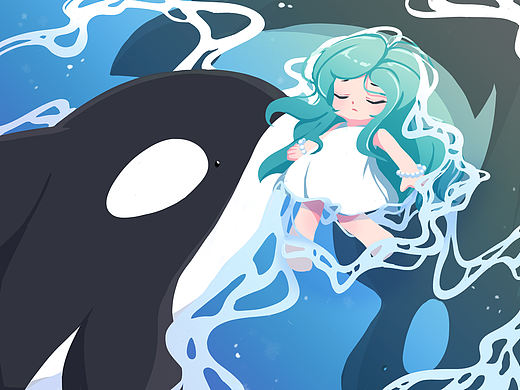 海边的女孩儿（个人主页-ZNjAyMTA1ODg=） - 创作习作 - 站酷设计师水描画青原创素材 - 站酷ZCOOL