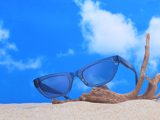 胶架眼镜生产加工厂_GM同款浅蓝色胶架眼镜MF7720